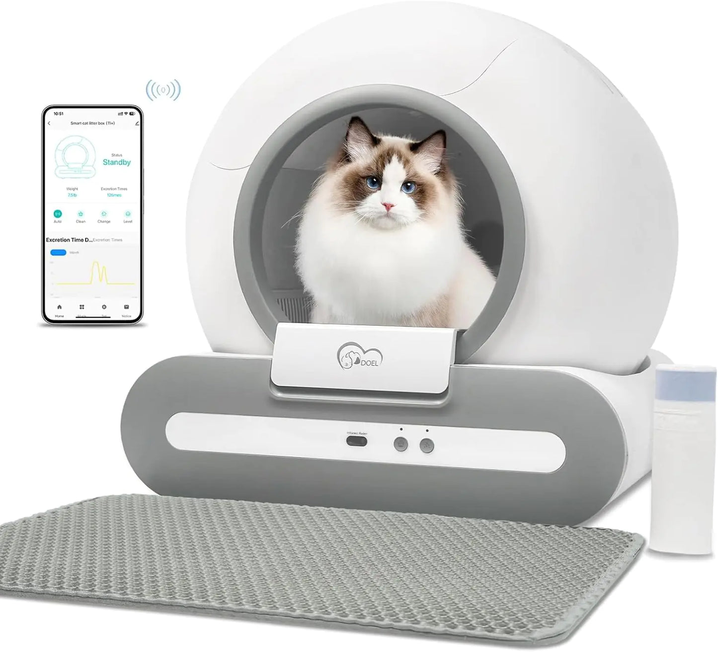 Smart Self-Cleaning Cat Litter Box