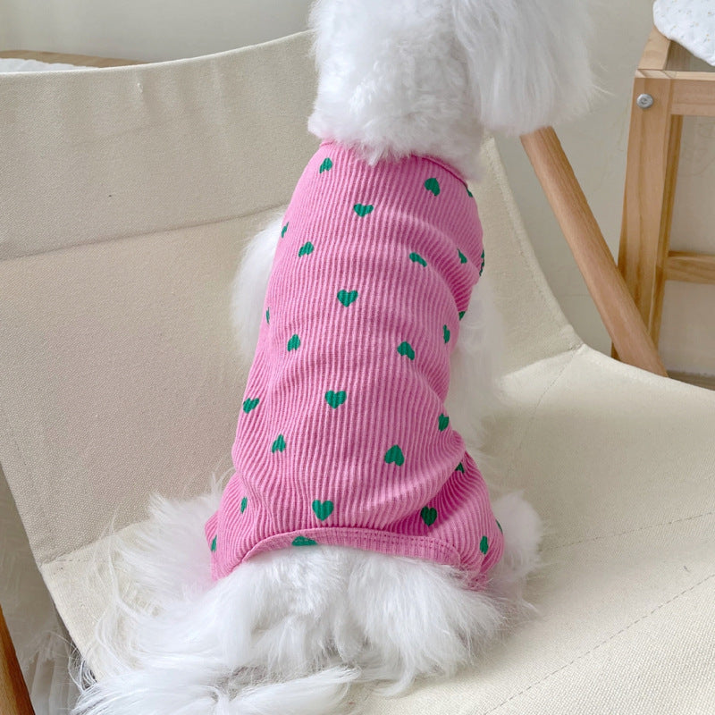 Heart Print Sleeveless Shirt