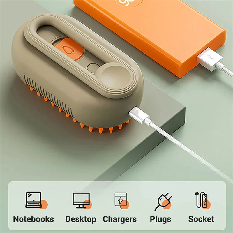 3-in-1 Steam & Spray Pet Grooming Brush