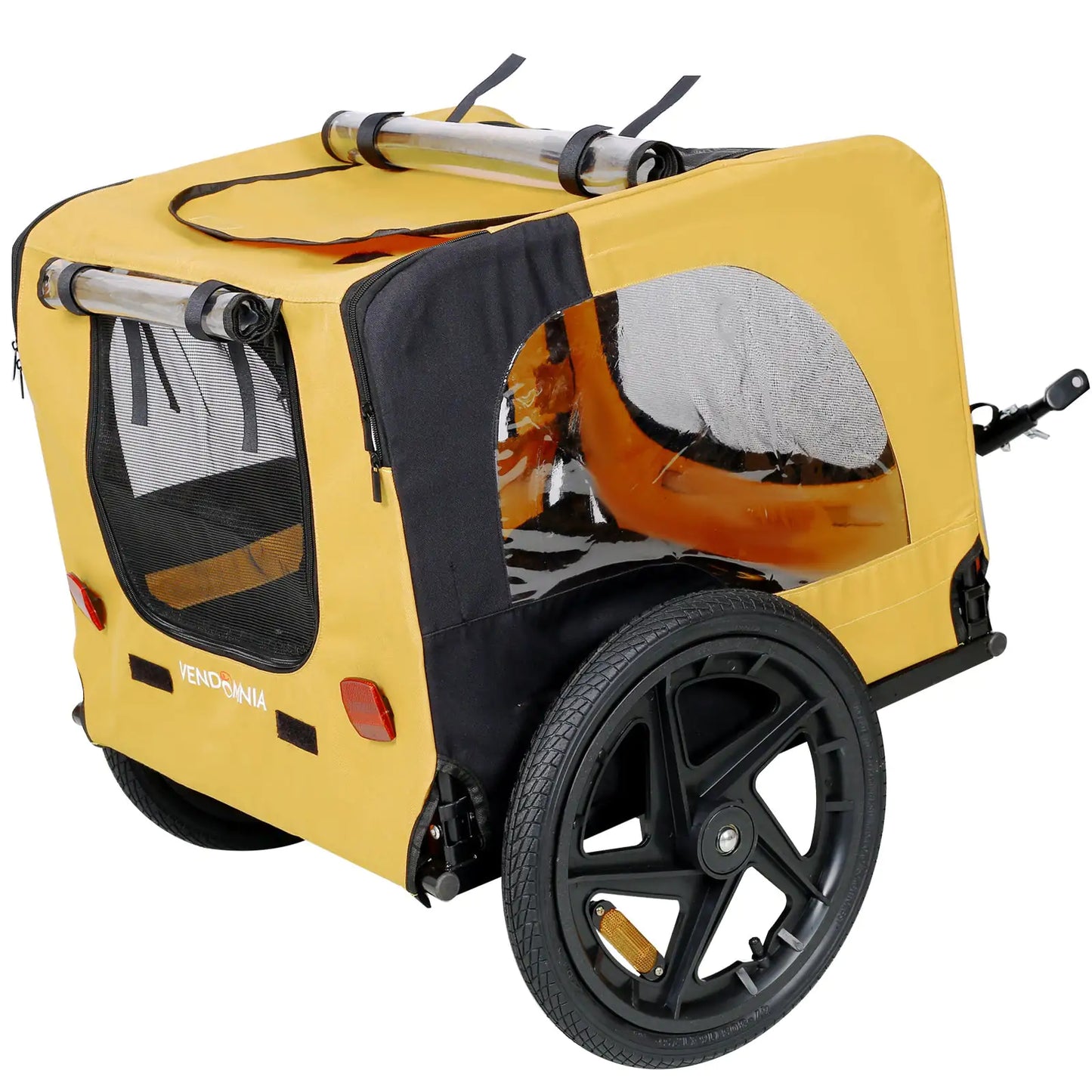Yellow Outdoor Heavy Duty Foldable Pet Stroller & Bicycle Trailer