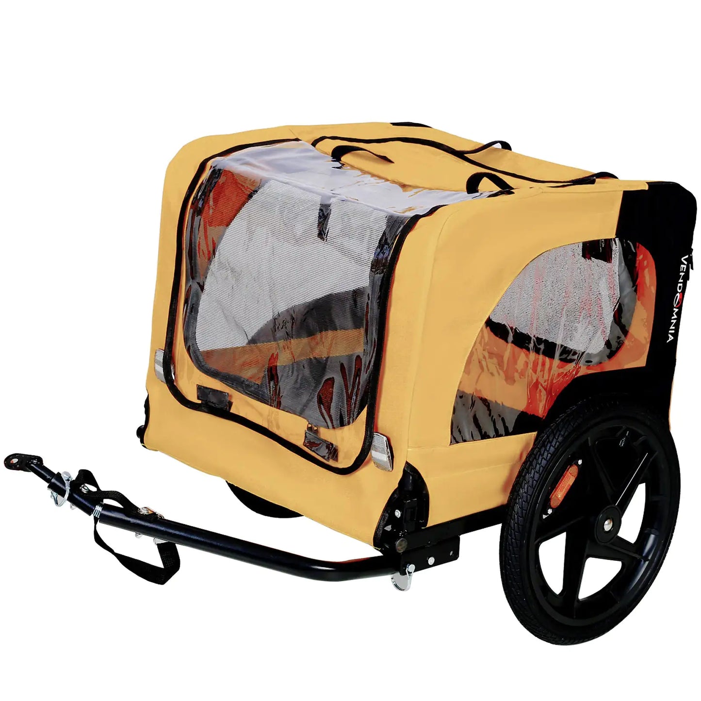 Yellow Outdoor Heavy Duty Foldable Pet Stroller & Bicycle Trailer