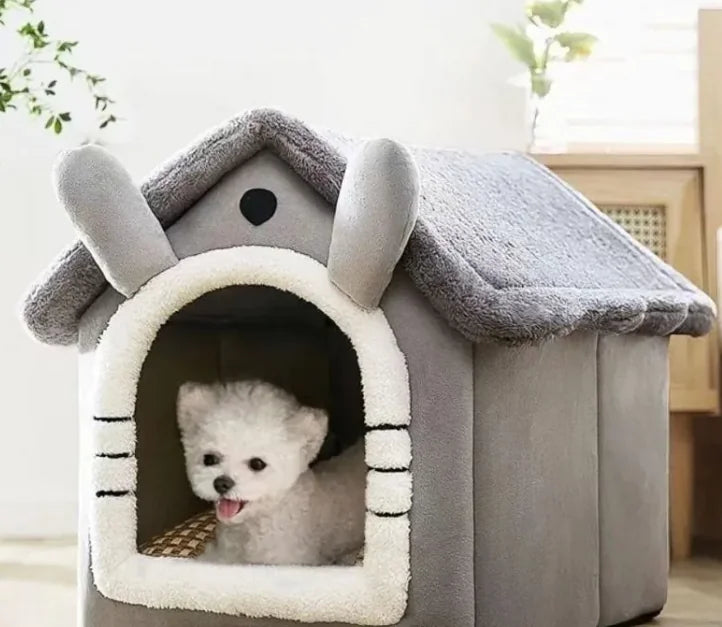 Nest House Plush Winter Bed for Cats & Small Dogs