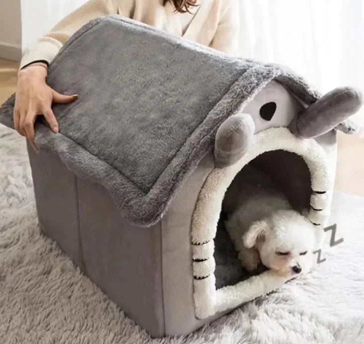 Nest House Plush Winter Bed for Cats & Small Dogs
