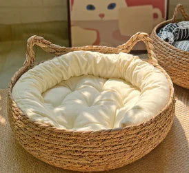 Rattan Woven Beds for Indoor Cats and Small Dogs