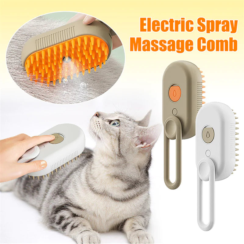 3-in-1 Steam & Spray Pet Grooming Brush