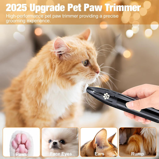 Cordless Hair Trimmer for Paws, Ears, Face, Rump with LED Light