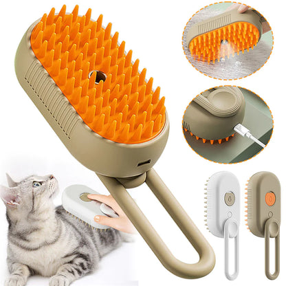 3-in-1 Steam & Spray Pet Grooming Brush