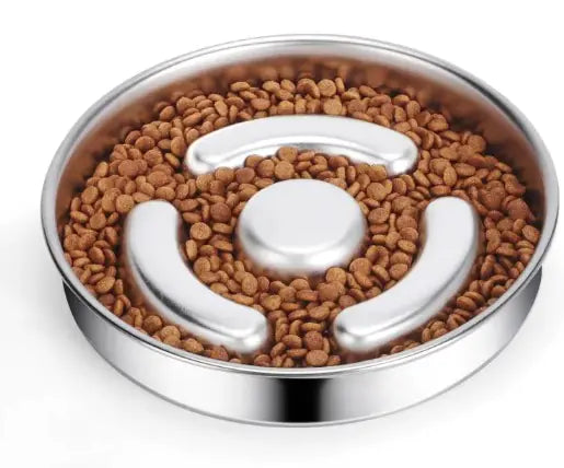 Pet Stainless Steel Slow Feeding Bowl