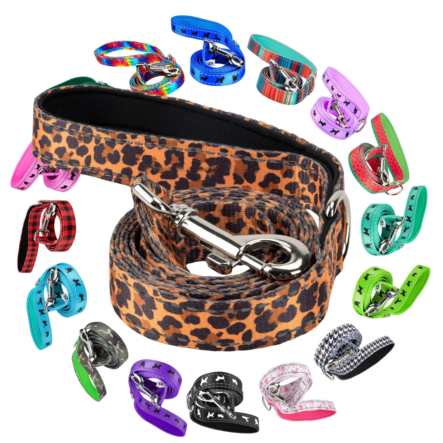 EcoBark Cheetah Print Reflective Dog Leash