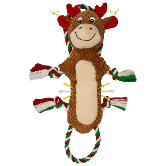 Interactive Rope Plush Dog Toy – Crinkle & Squeaky Fun