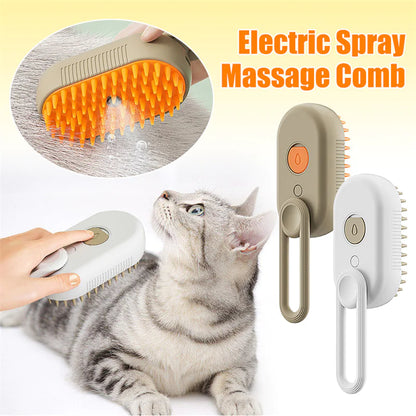 3-in-1 Steam & Spray Pet Grooming Brush